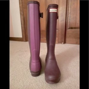 Hunter Boots, Violet with Purple Rear Stripe, Sz 7